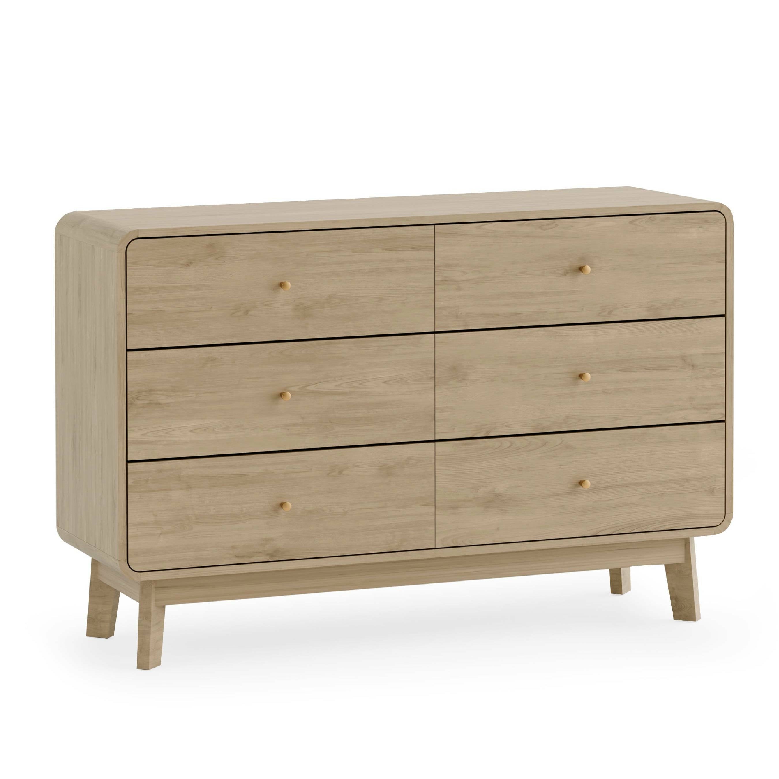 Boswell Oak Wood Chest of Drawers | 6 Drawers